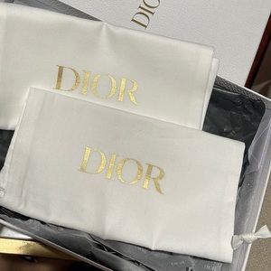 Two Dior dust bags (for shoes ) including the Dior paper , and box .